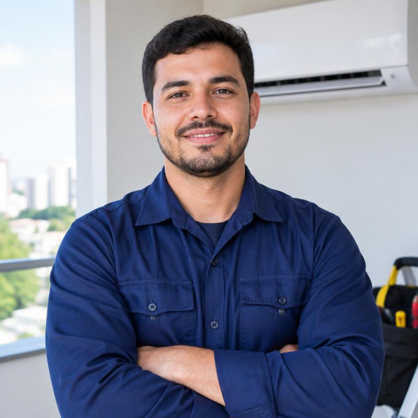 Diego Santos, Técnico de ar-condicionado